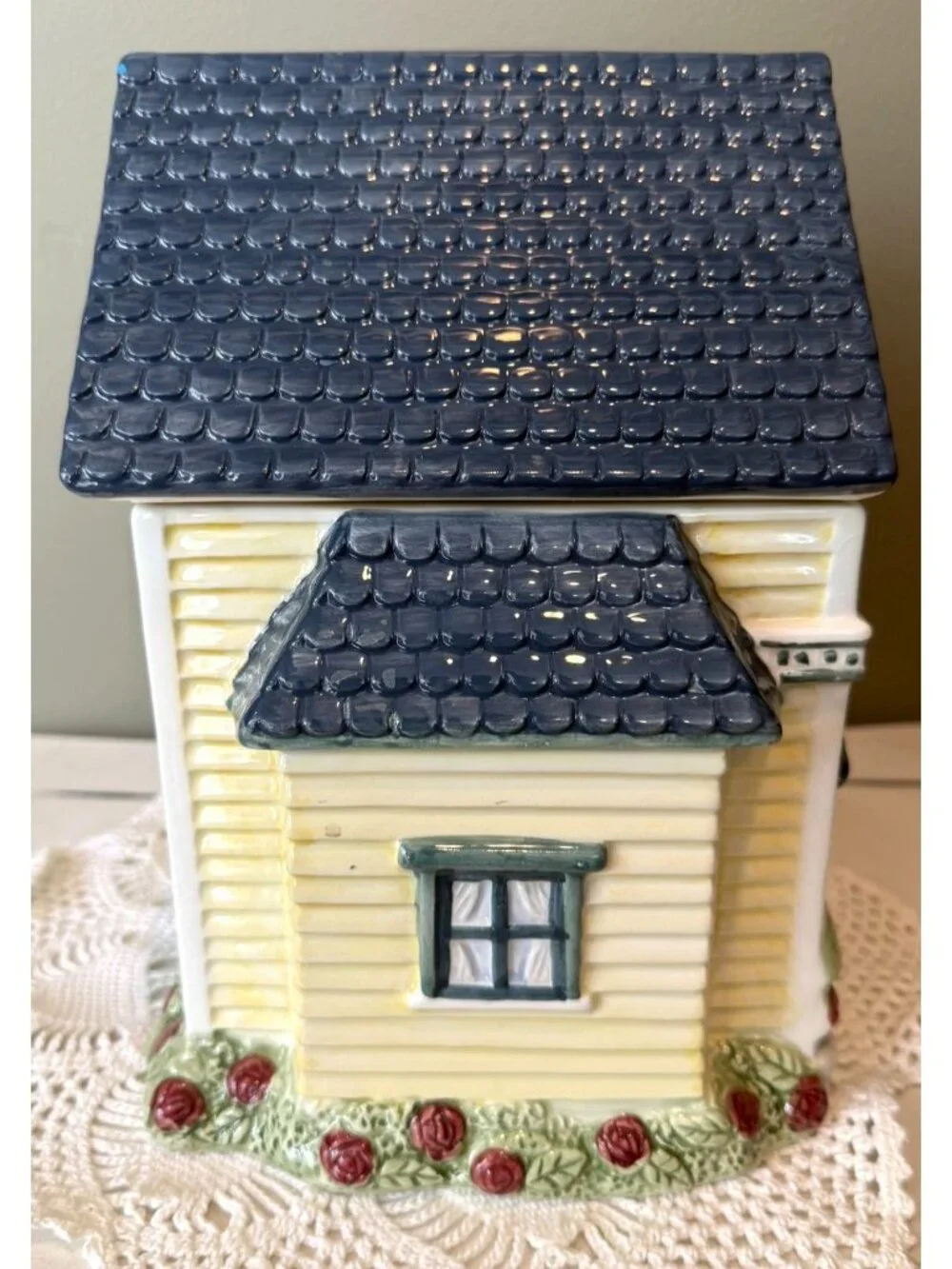 Vintage Cracker Barrel Victorian House Cookie Jar 1998 Ceramic Cottage Kitchen C